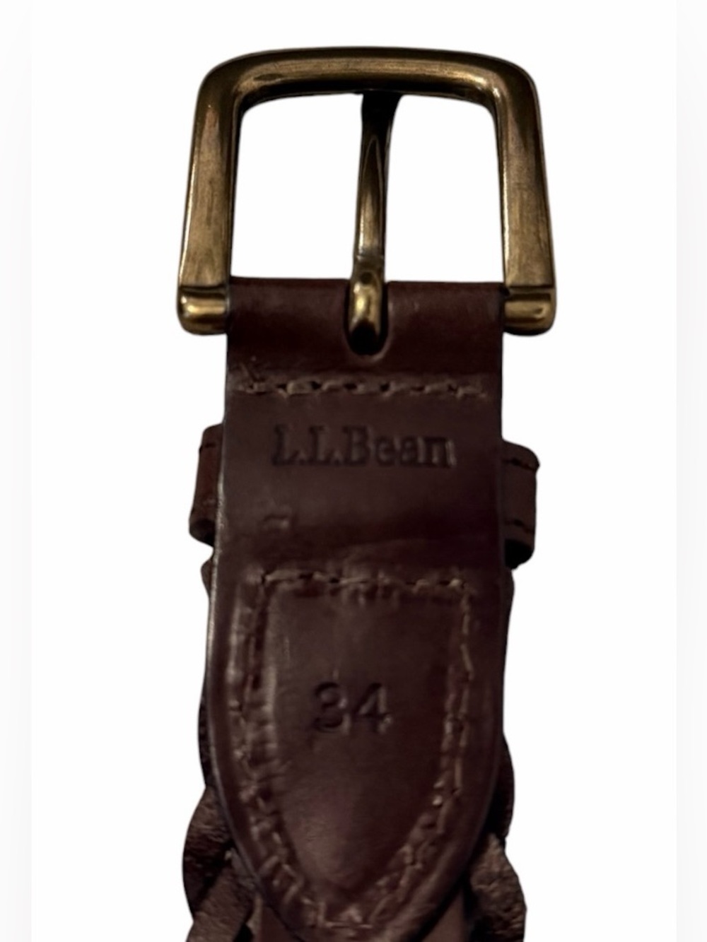 Genuine Leather LL Bean Braided Belt Men’s 34 Old Money Western - Picture 5 of 5